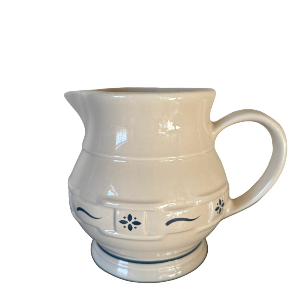 Longaberger Classic Woven Traditions Blue 32 oz. Small Pitcher Pottery